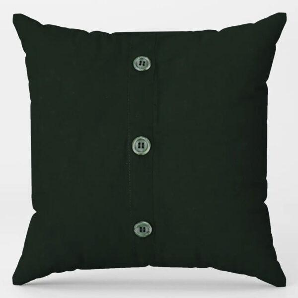 Teal Nakshi Kantha Embroidered Cotton Cushion Cover - Image 2