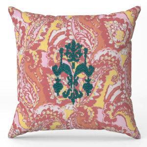 Multicolour Printed & Embroidered Cotton Cushion Cover