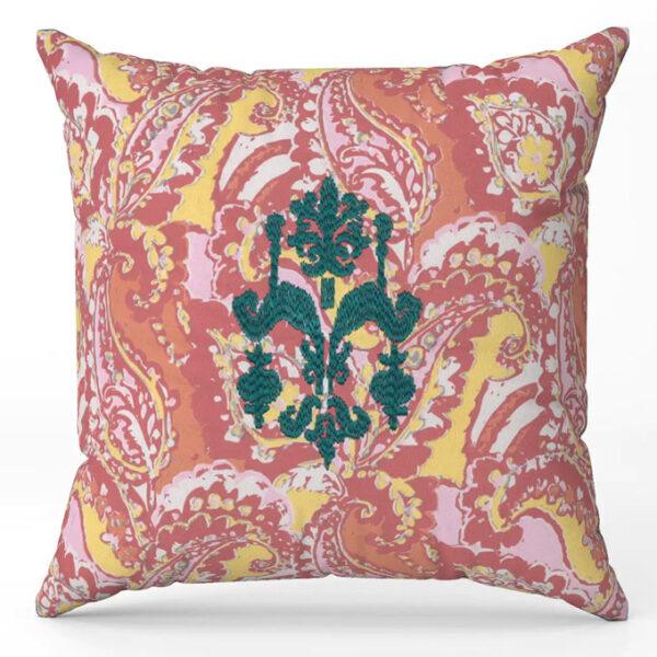 Multicolour Printed & Embroidered Cotton Cushion Cover