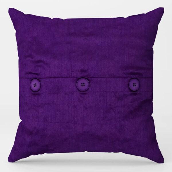 Purple Embroidered Dupioni Silk Cushion Cover - Image 2
