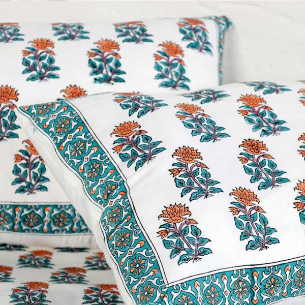 Canela Handblock Printed Cotton Bedsheet - Image 3
