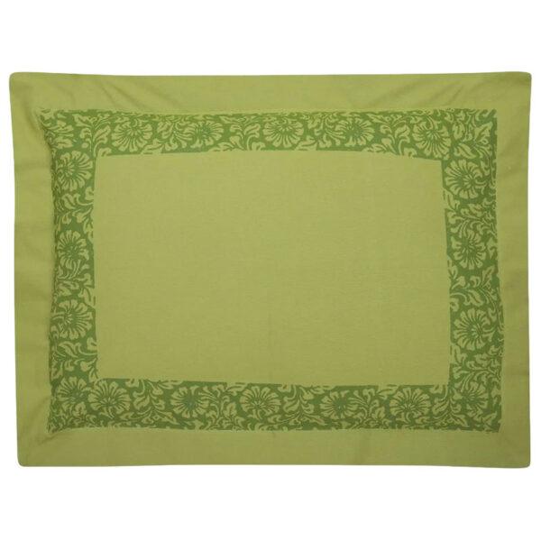 Olive Printed Cotton Pillow Cover