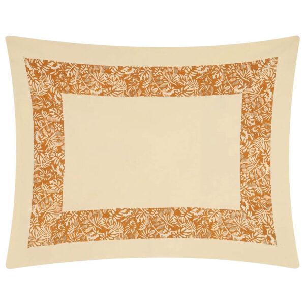 Light Yellow Printed Cotton Pillow Cover