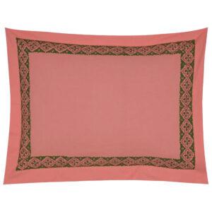 Pink Printed Cotton Pillow Cover