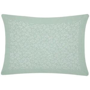 Pastel Green Printed Cotton Pillow Cover