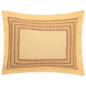 Yellow Printed Cotton Pillow Cover