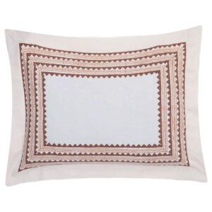 White Printed Cotton Pillow Cover