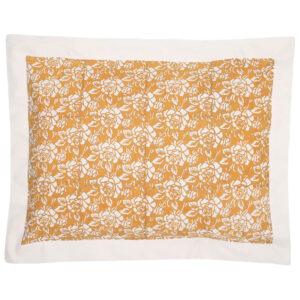 White Printed Cotton Pillow Cover