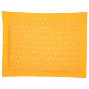 Yellow Printed Cotton Pillow Cover