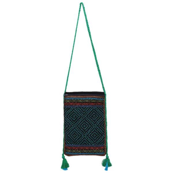 Black Nakshi Kantha Embroidered Cotton Bag
