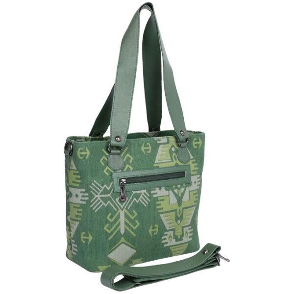 Green Printed Jute Cotton Bag