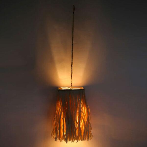 Recycled Handmade Feather Hanging Lamp - Image 2