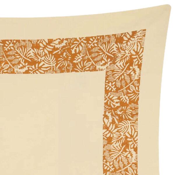 Light Yellow Printed Cotton Pillow Cover - Image 2