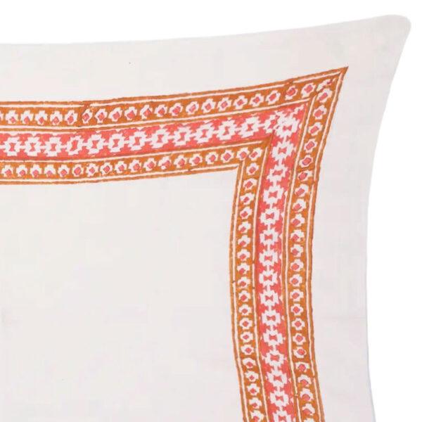 White Printed Cotton Pillow Cover - Image 2