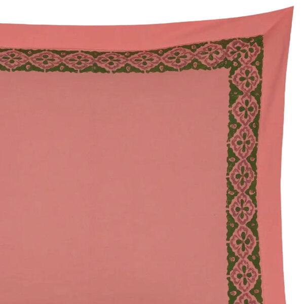 Pink Printed Cotton Pillow Cover - Image 2