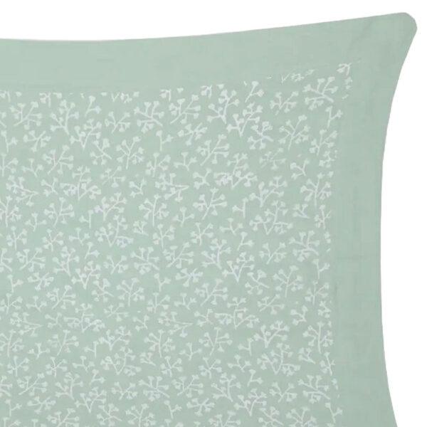 Pastel Green Printed Cotton Pillow Cover - Image 2