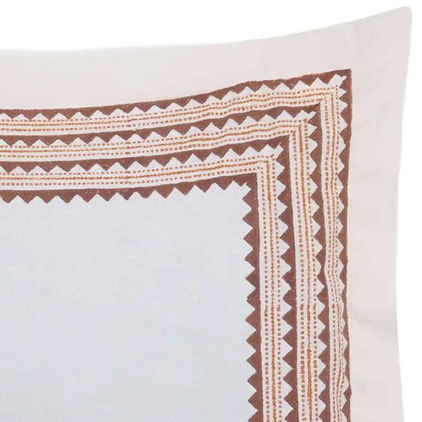 White Printed Cotton Pillow Cover - Image 2
