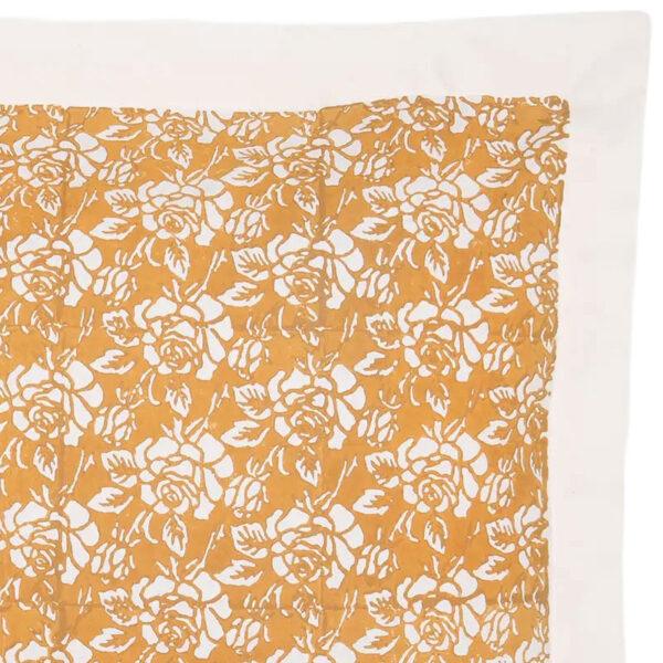 White Printed Cotton Pillow Cover - Image 2