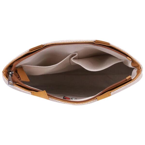 Beige Erri Embroidered Jute Cotton Bag - Image 3