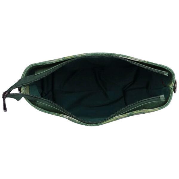 Green Printed Jute Cotton Bag - Image 3