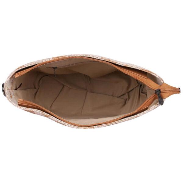 Beige Printed Jute Cotton Bag - Image 3