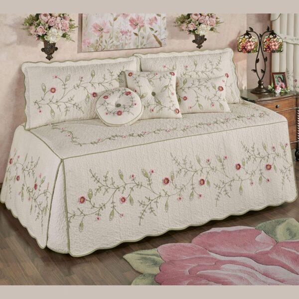 'NOORJAHAN' Posy Floral Oversized Quilted Bedspread Bedding - Image 9