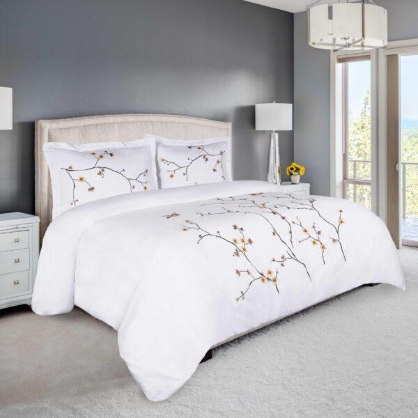 'MOHARAJ'Blossom 100% Cotton Bedspread, Duvet Cover and Pillow Sham Set