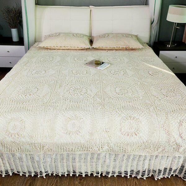 'AMARA' Vintage Hand Crochet Bedspread - Image 2